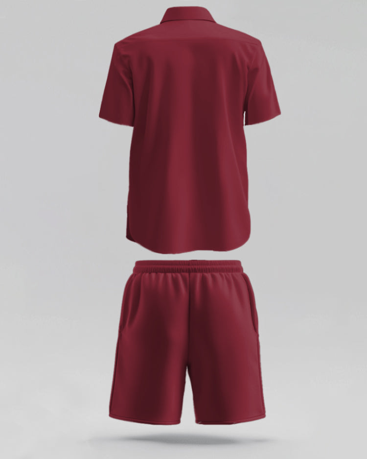 Big & Tall Colorblock Geometric T-Shirt Shorts Set for big men view 2