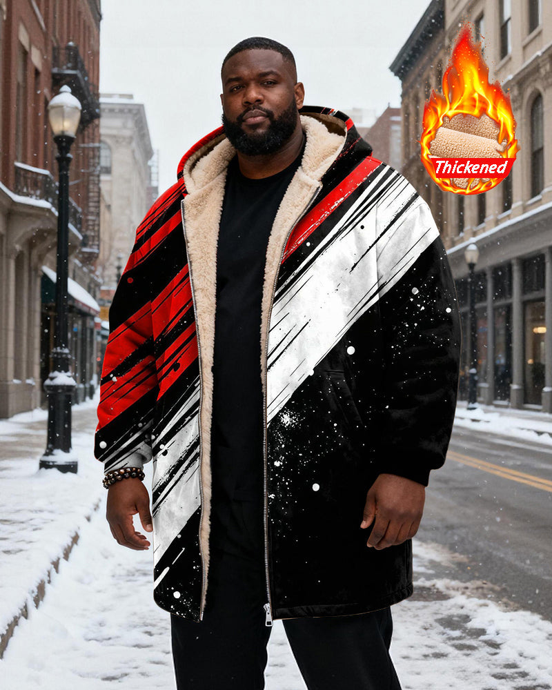 Big & Tall Black Red Graffiti Hoodie for big men view 1