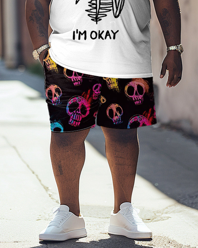 Big & Tall Graphic Skull Two-piece Set for big men view 3