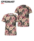 Big & Tall Pink Graphic Floral T-Shirt for big men view 3
