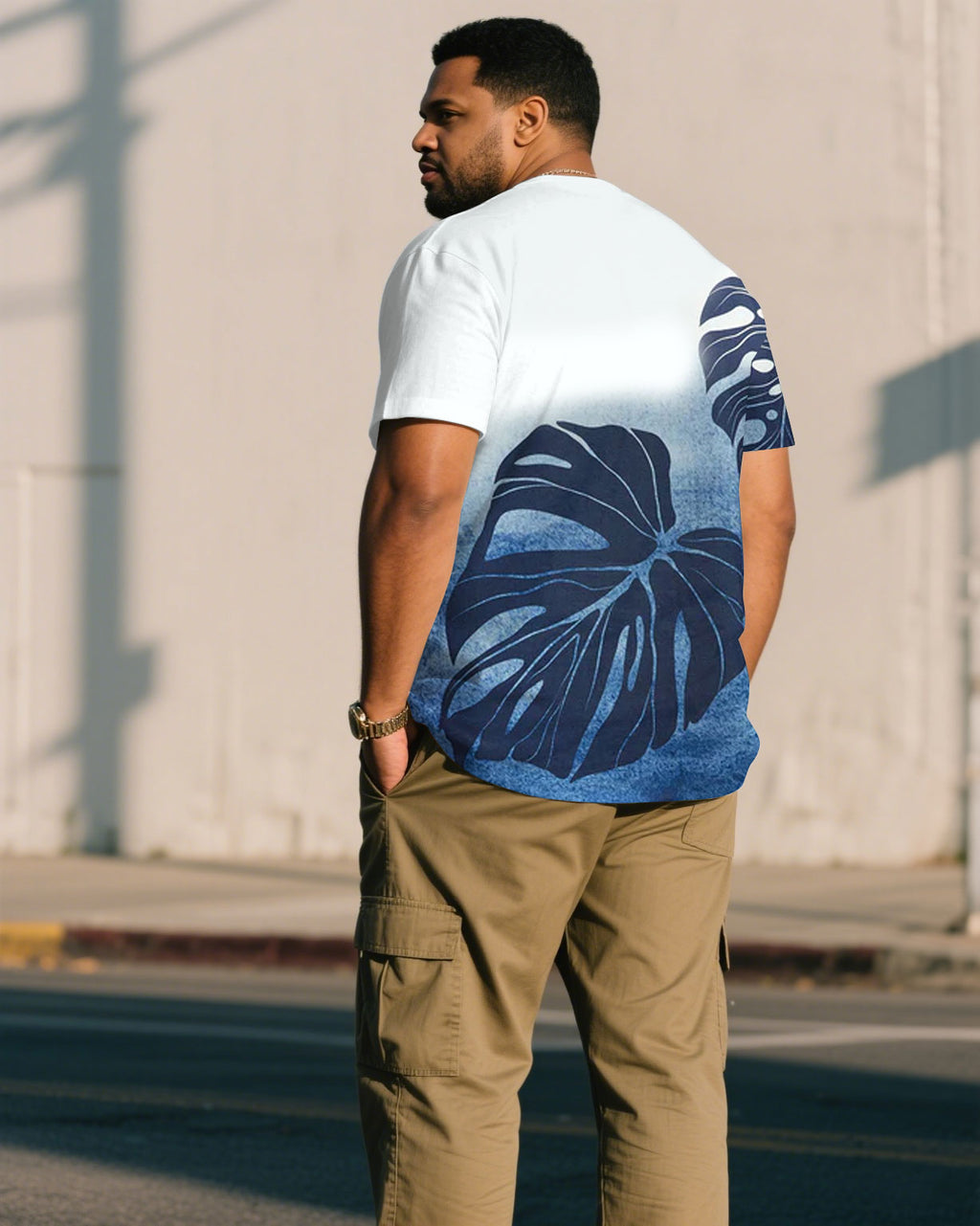 Big & Tall White Blue Gradient Jeans for big men view 2