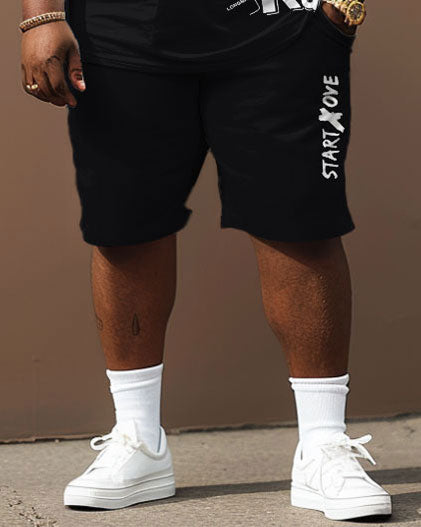 Big & Tall Graphic Streetwear Two-piece Set for big men view 4