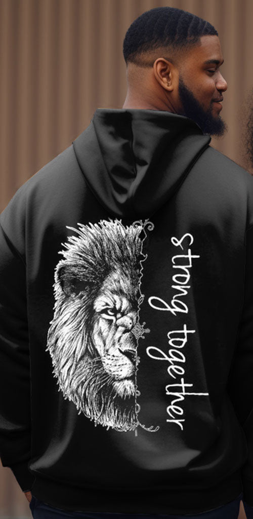 Big & Tall Streetwear Hoodie Sweatpants Set for big men view 2