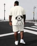 Big & Tall Graphic T-Shirt Shorts Set for big men view 1