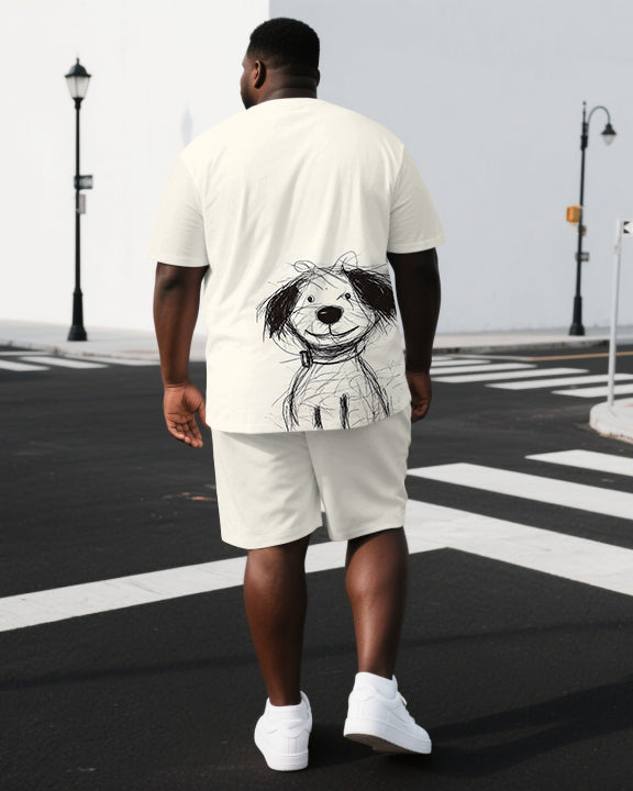 Big & Tall Graphic T-Shirt Shorts Set for big men view 1