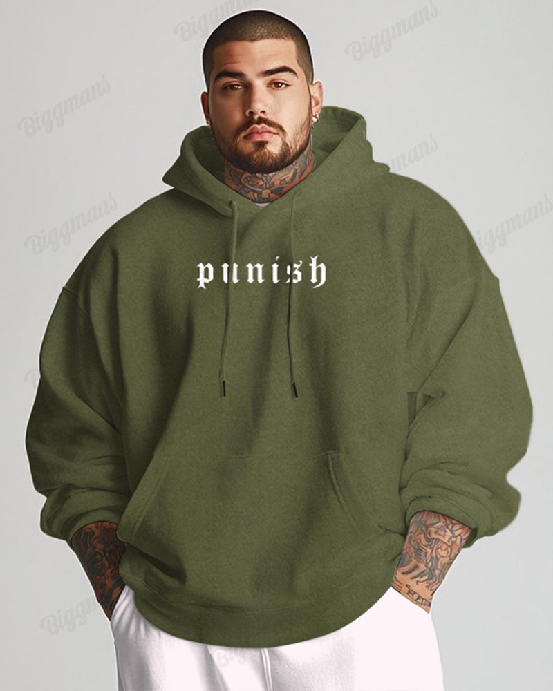 Big & Tall Athletic Streetwear Hoodie Sweatpants Set for big men view 3