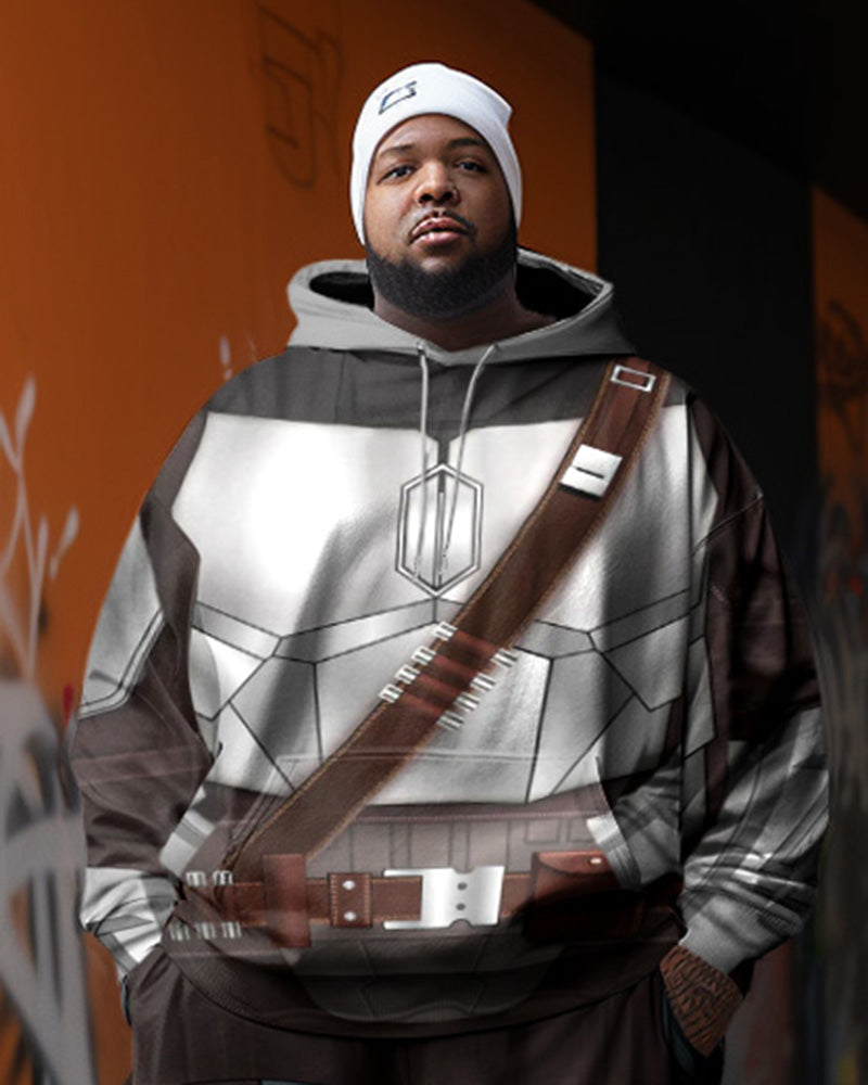 Big & Tall Geometric Hoodie Sweatpants Set for big men view 2