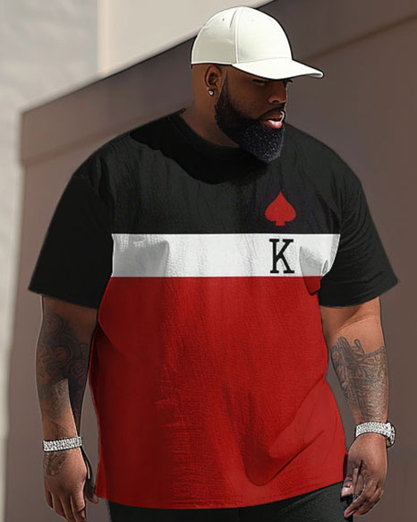 Big & Tall Colorblock Graphic Two-piece Set for big men view 2