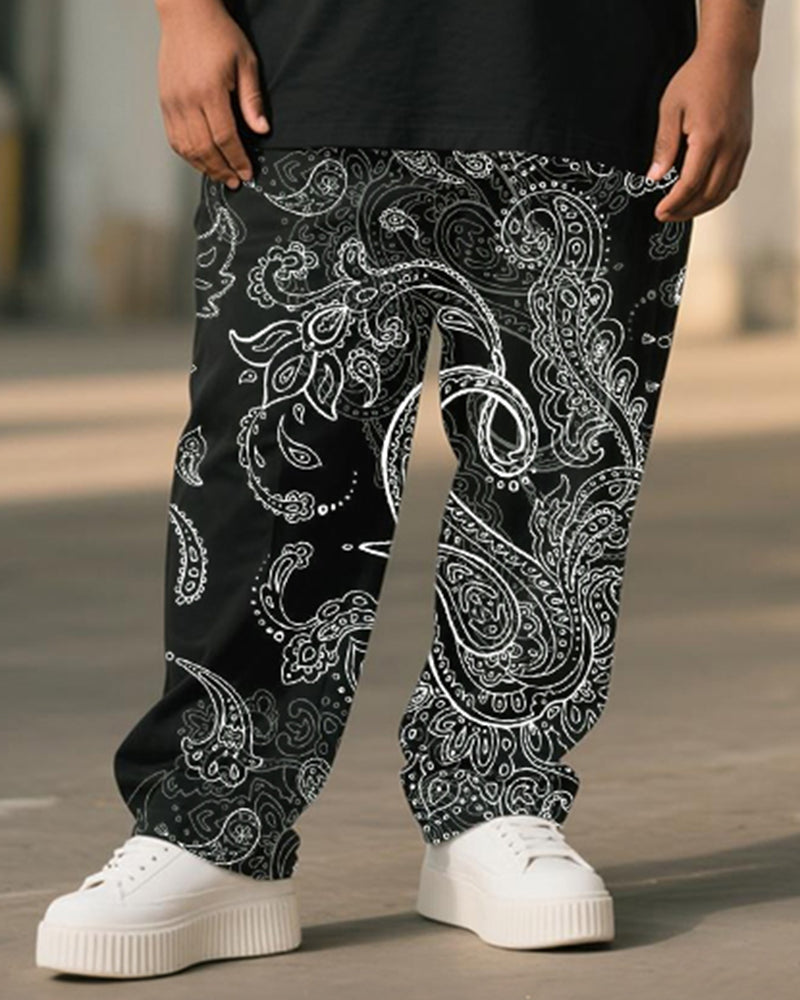 Big & Tall Graphic T-Shirt Pants Set for big men view 3