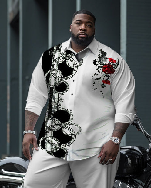 Big & Tall Geometric Two-piece Set for big men view 2