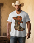 Big & Tall White Western Denim T-Shirt for big men view 1