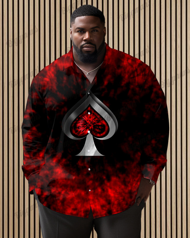 Big & Tall Gradient Long Sleeve Shirt for big men view 1