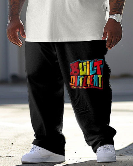 Big & Tall Graphic Graffiti T-Shirt Pants Set for big men view 3
