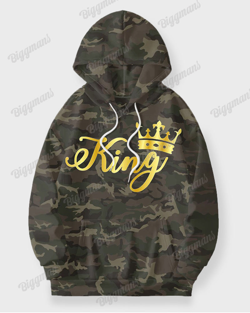 Big & Tall Graphic Camouflage Hoodie Sweatpants Set for big men view 2