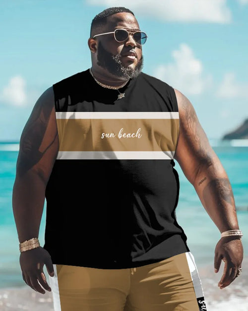Big & Tall Graphic Patchwork Two-piece Set for big men view 2