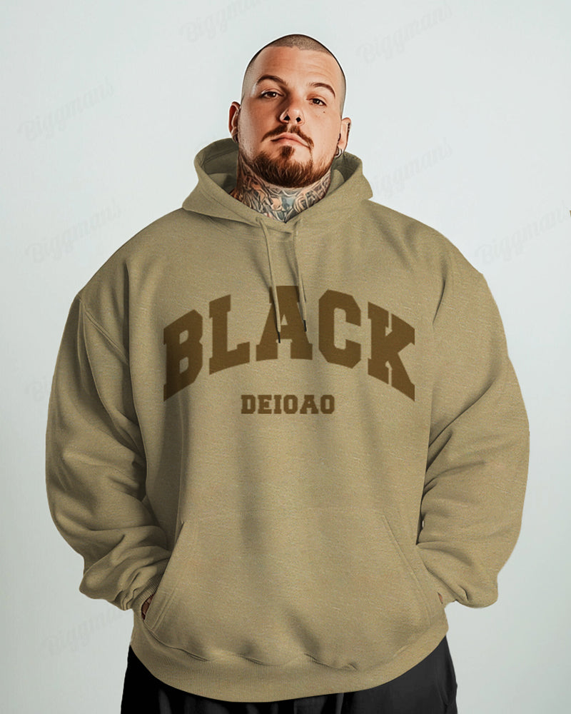 Big & Tall Black Graphic Hoodie for big men view 4