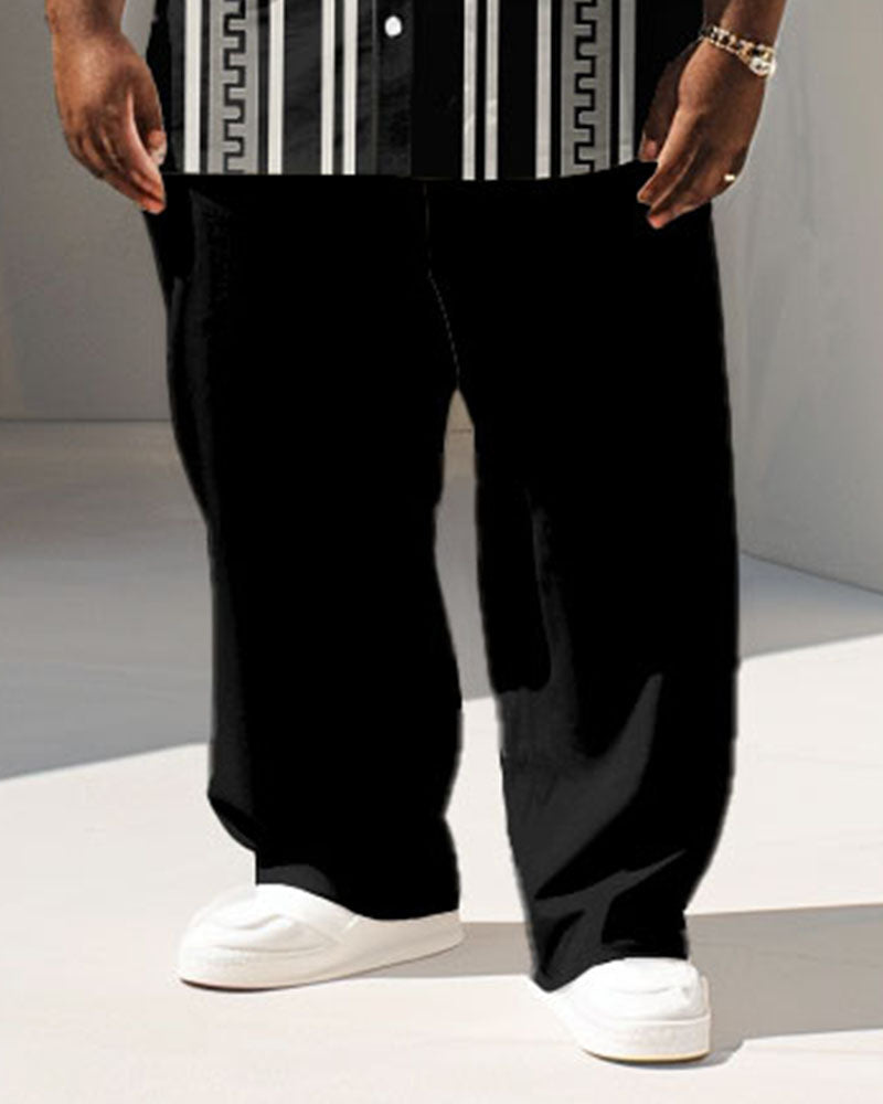 Big & Tall Geometric Striped Graphic Jeans for big men view 3