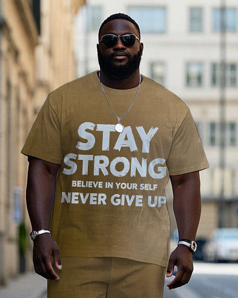 Big & Tall Graphic T-Shirt Pants Set for big men view 2