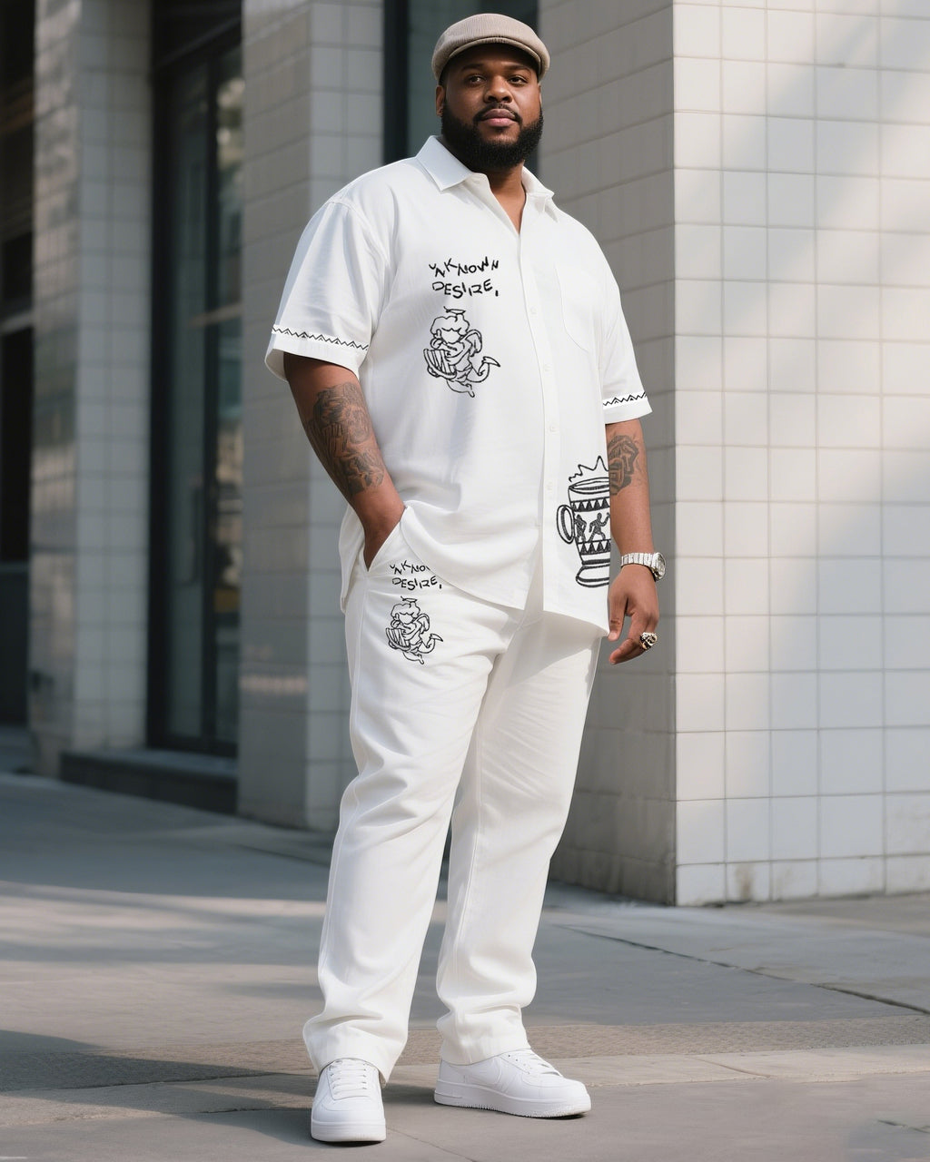 Big & Tall Vintage T-Shirt Pants Set for big men view 1