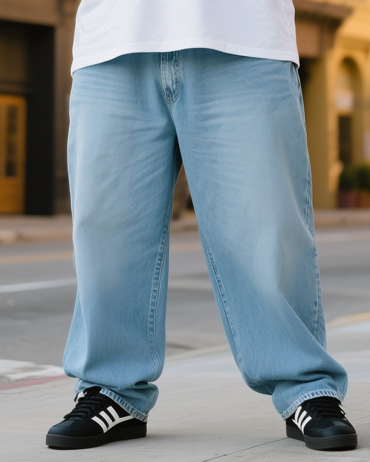 Big & Tall Denim Graphic T-Shirt Pants Set for big men view 3