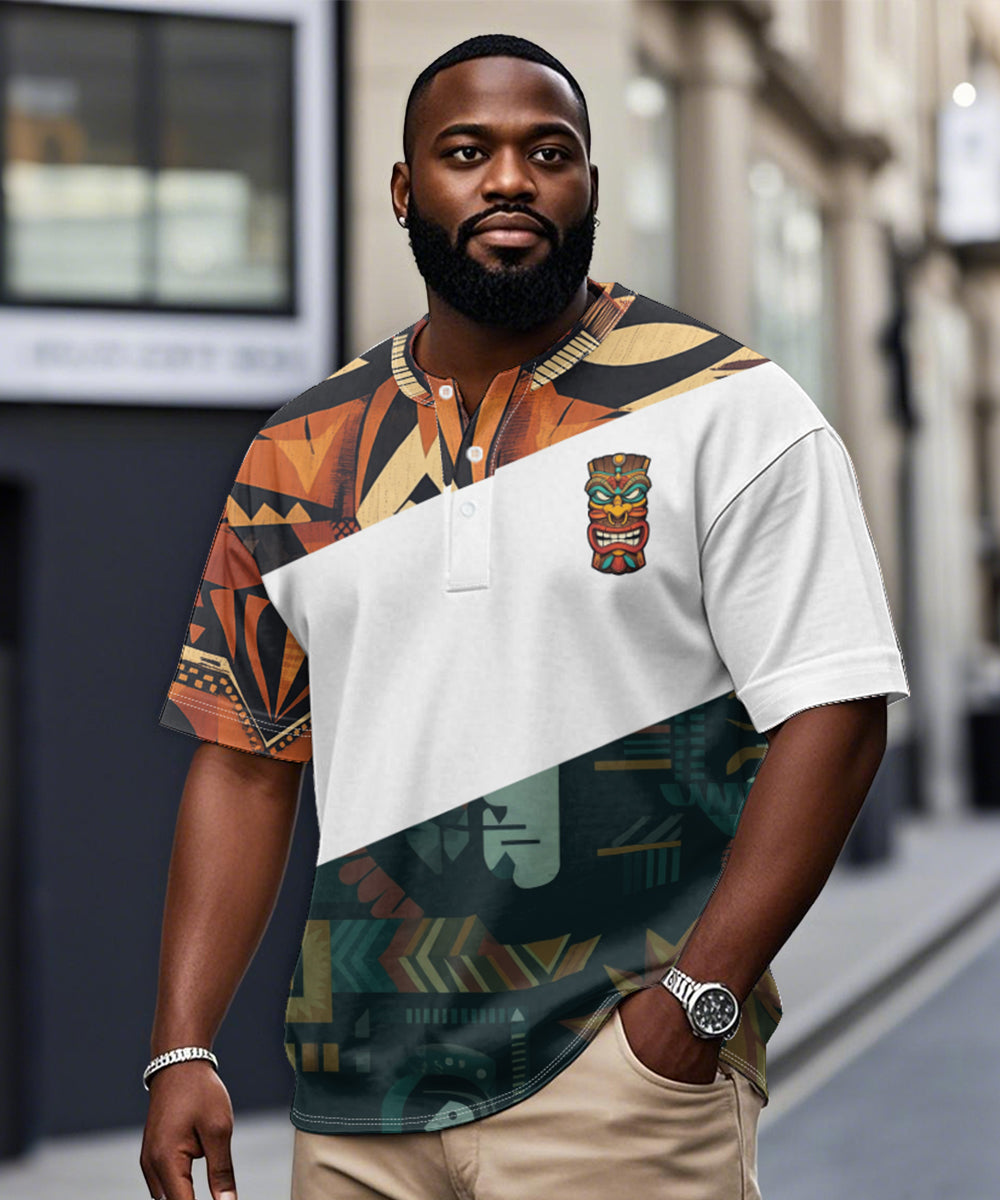 Big & Tall Geometric Streetwear T-Shirt for big men view 2