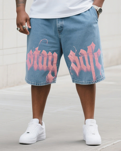 Big & Tall Denim Graffiti Streetwear Jeans for big men