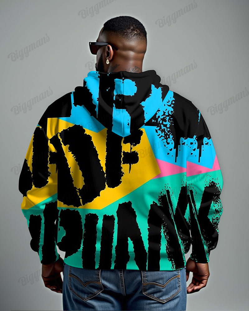 Big & Tall Graphic Graffiti Streetwear Hoodie for big men view 2