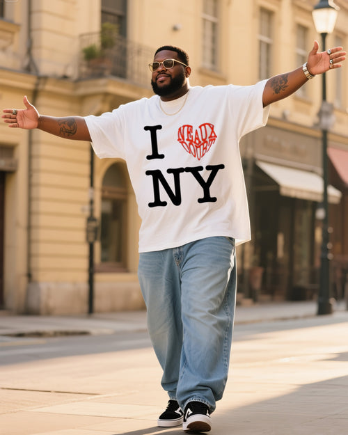 Big & Tall Denim T-Shirt Pants Set for big men view 1