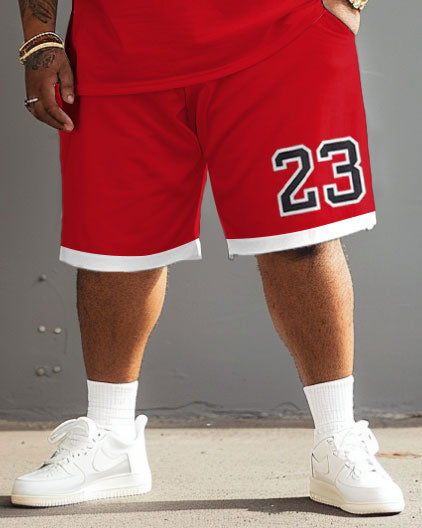 Big & Tall Graphic T-Shirt Shorts Set for big men view 3