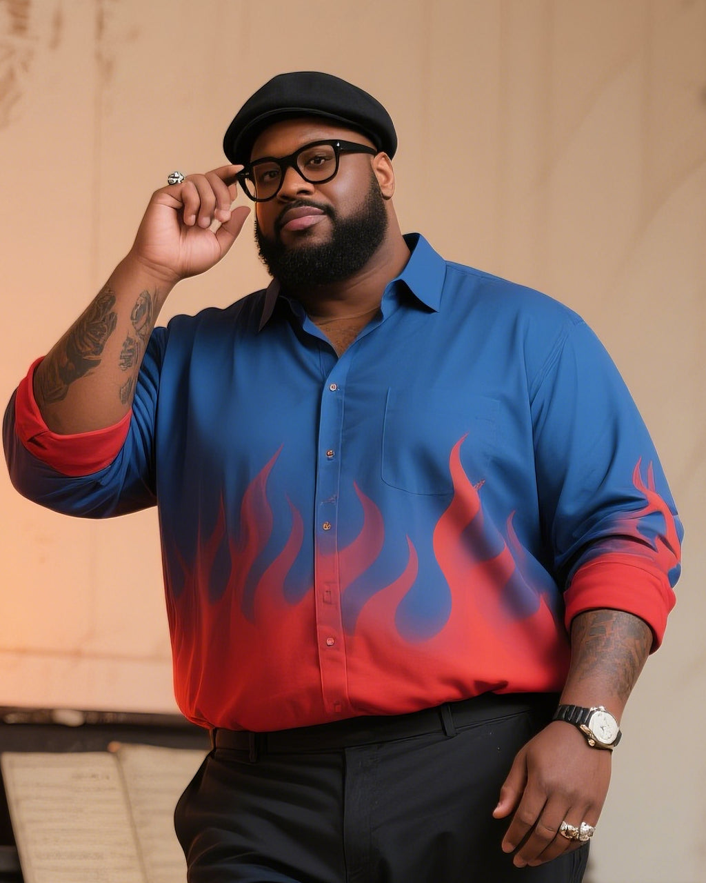 Big & Tall Vintage T-Shirt Pants Set for big men view 1