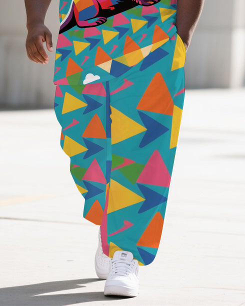 Big & Tall Streetwear T-Shirt Pants Set for big men view 3