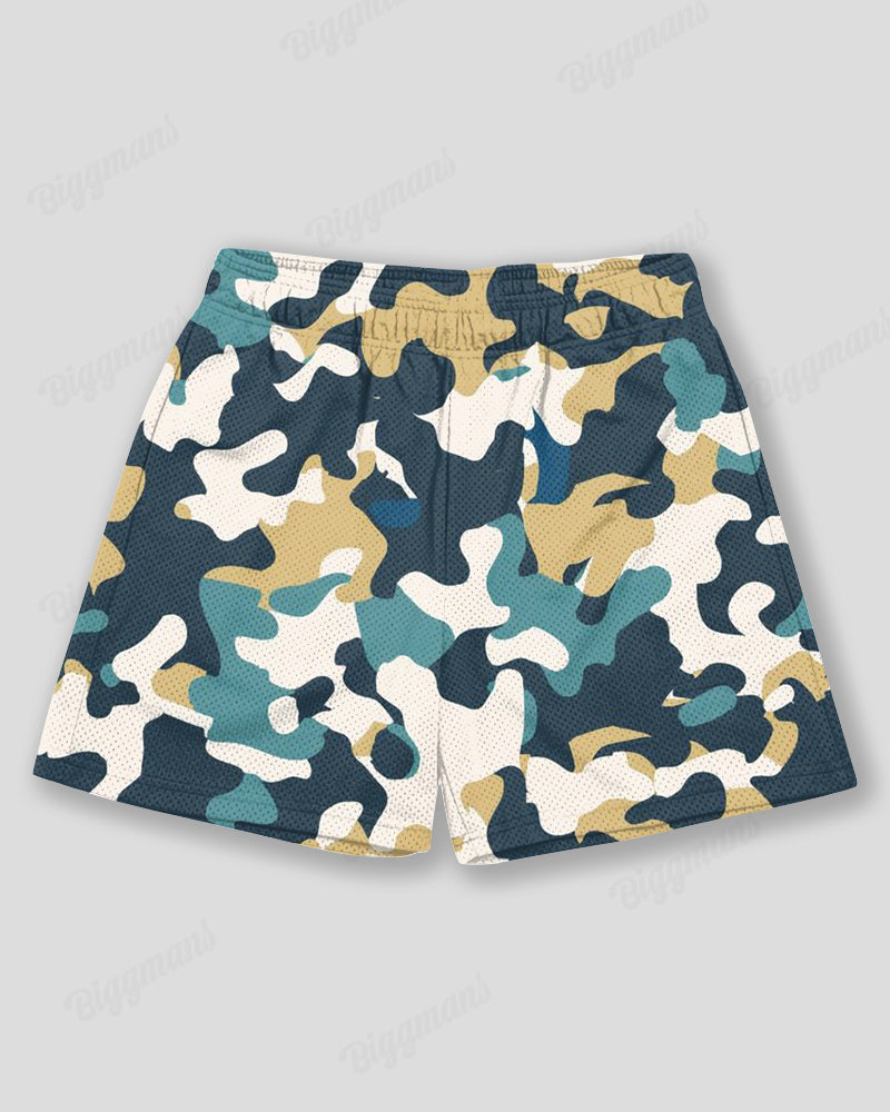 Big & Tall Green Graphic Graffiti Athletic Shorts for big men view 3
