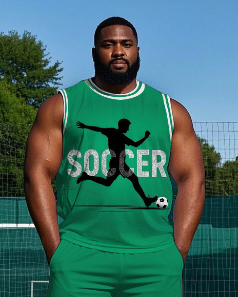 Big & Tall Graphic Athletic Two-piece Set for big men view 2