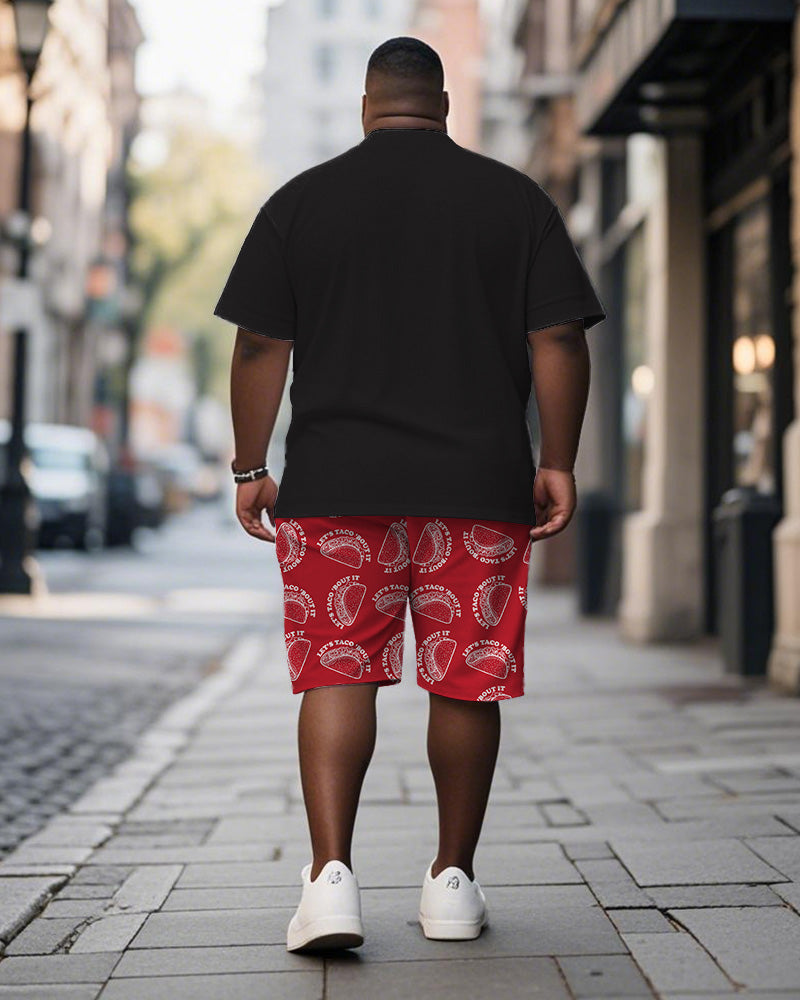 Big & Tall Graphic T-Shirt Shorts Set for big men view 4
