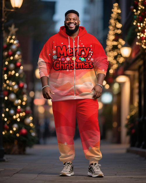 Big & Tall Gradient Graphic Hoodie Sweatpants Set for big men view 1