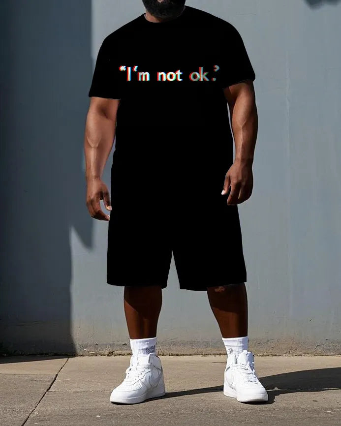 Big & Tall Graphic T-Shirt Shorts Set for big men view 1