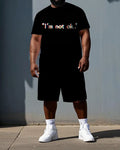 Big & Tall Graphic T-Shirt Shorts Set for big men view 1