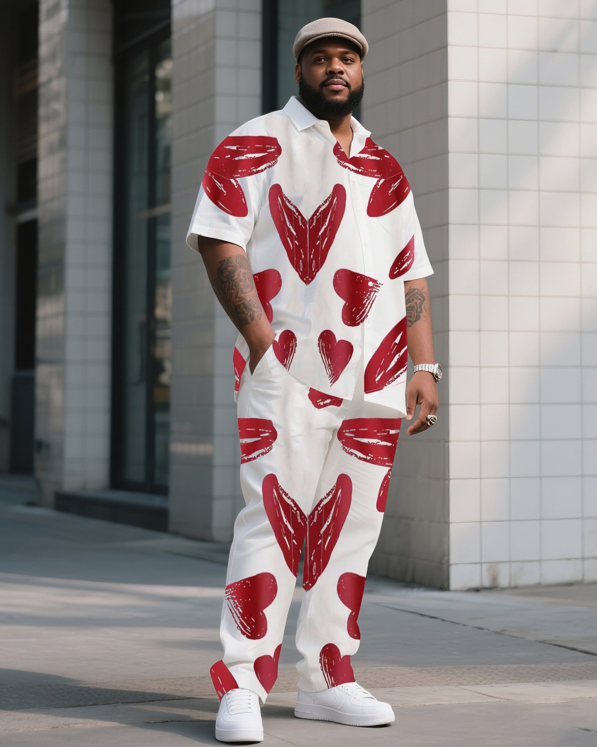 Big & Tall Graphic T-Shirt Pants Set for big men view 1
