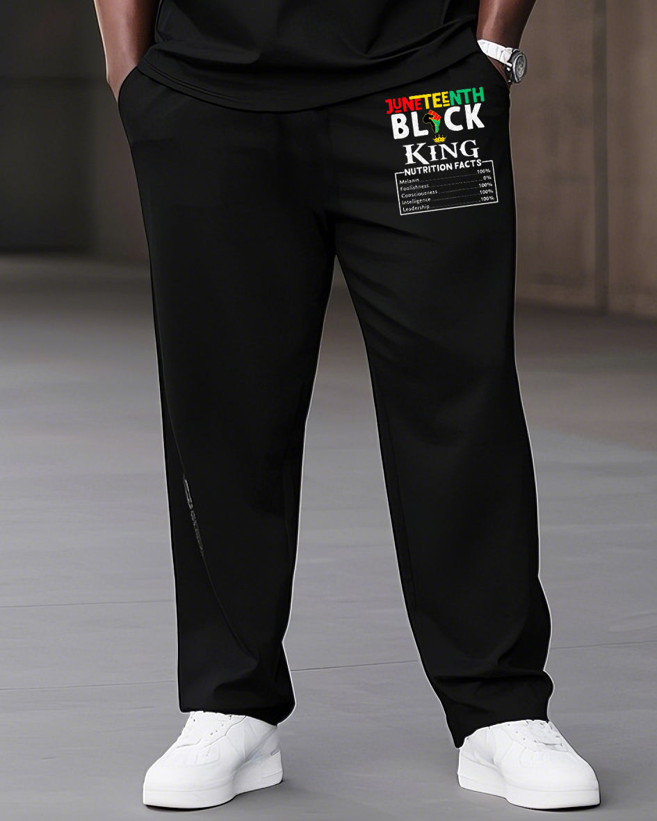 Big & Tall Black Graphic Two-piece Set for big men view 3