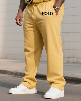 Big & Tall Yellow Patchwork Two-piece Set for big men view 3