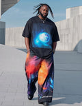 Big & Tall Gradient Graphic T-Shirt Pants Set for big men view 1