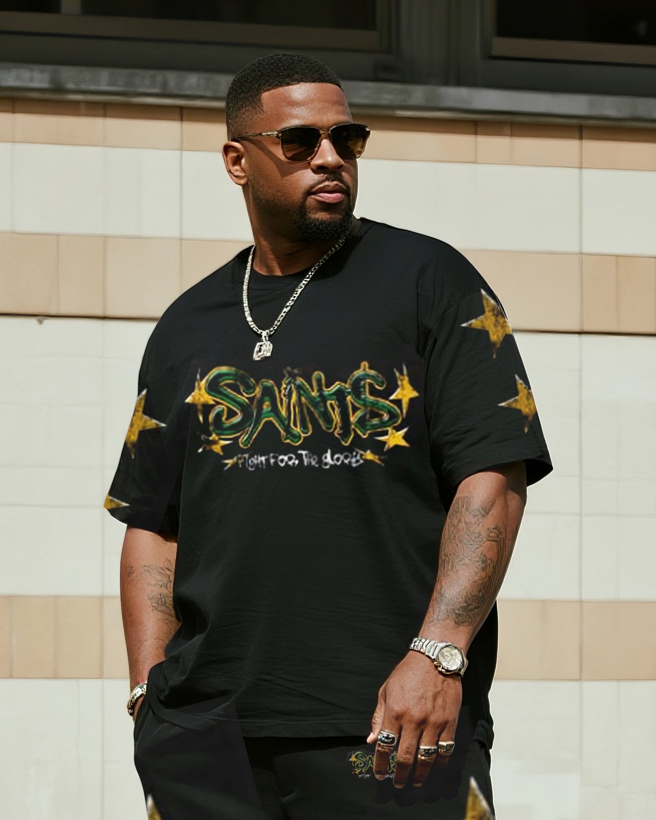 Big & Tall Streetwear Two-piece Set for big men view 2