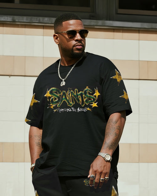 Big & Tall Streetwear Two-piece Set for big men view 2