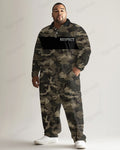 Big & Tall Graphic Camouflage Polo Pants Set for big men view 1