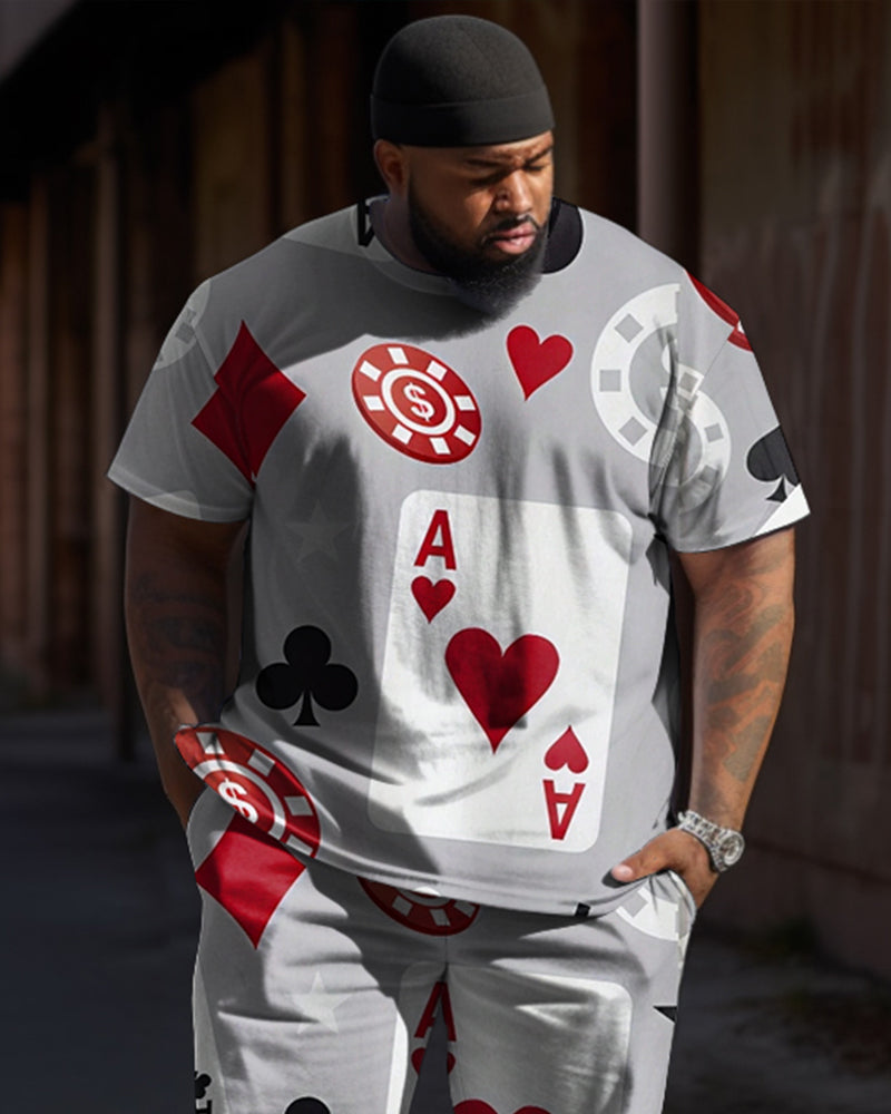 Big & Tall Graphic Graffiti T-Shirt Pants Set for big men view 2