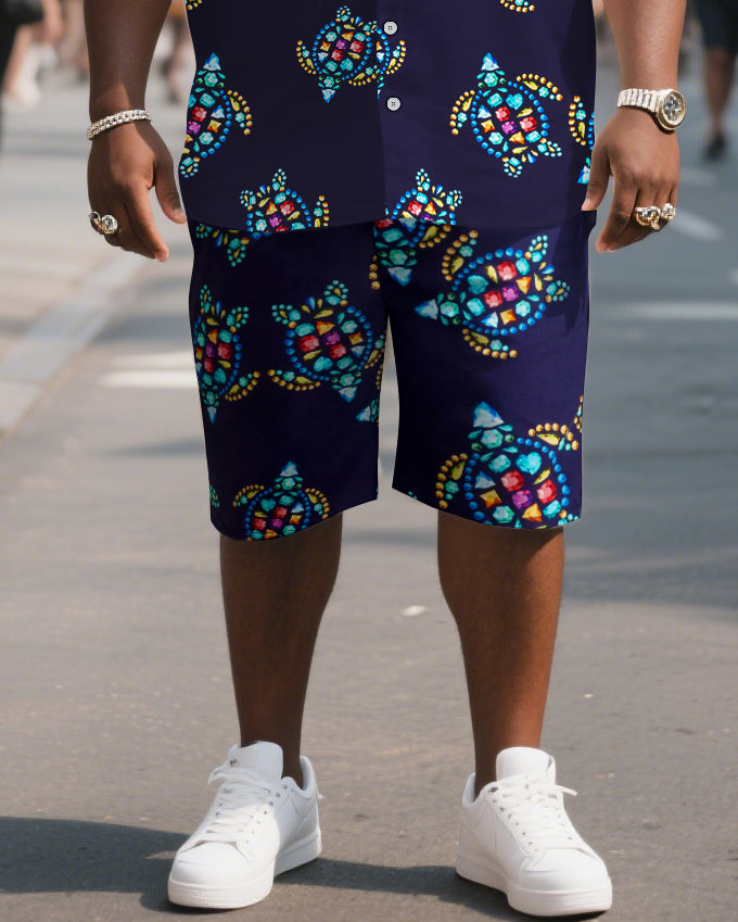 Big & Tall Graphic T-Shirt Shorts Set for big men view 3