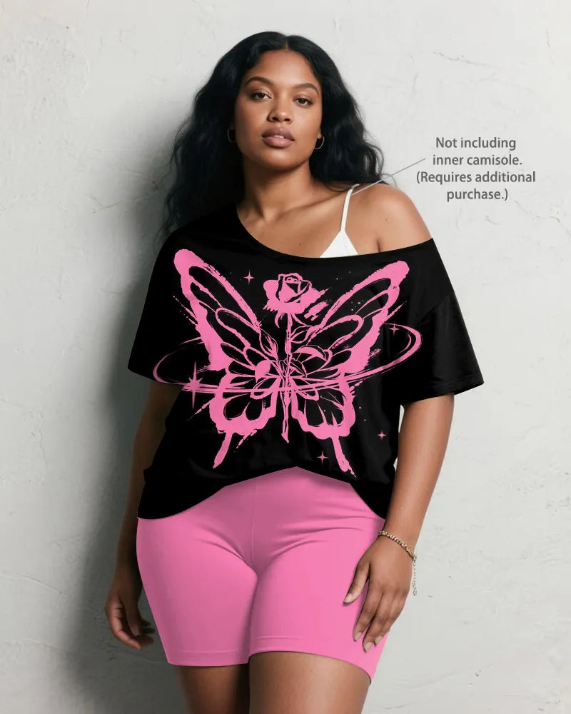 Big & Tall Pink Graphic Two-piece Set for big men view 2