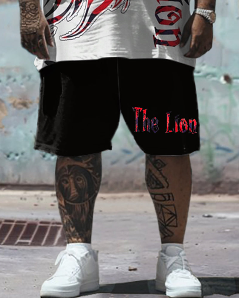 Big & Tall Graphic T-Shirt Shorts Set for big men view 5