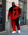 Big & Tall Streetwear Skull T-Shirt Pants Set for big men view 1
