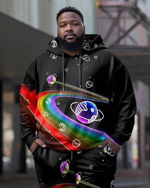Big & Tall Streetwear Hoodie Sweatpants Set for big men view 2